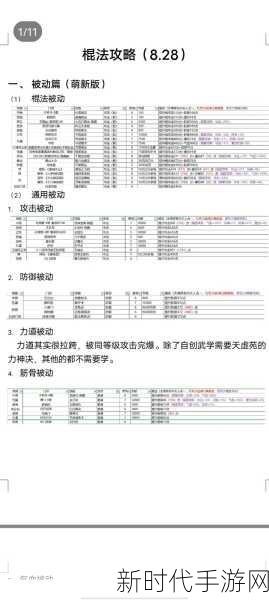 烟雨江湖绝学揭秘，紧那罗王棍武学招式与属性深度剖析